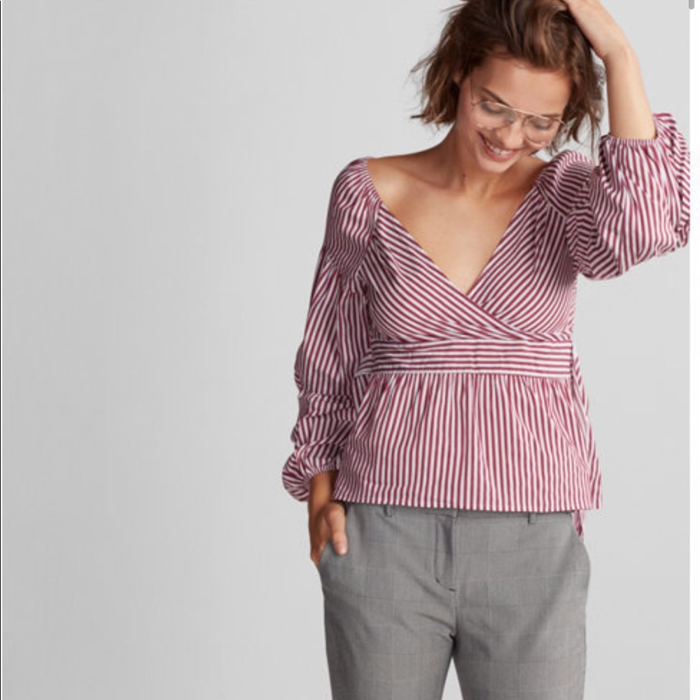 Express Off the Shoulder Faux Wrap Top